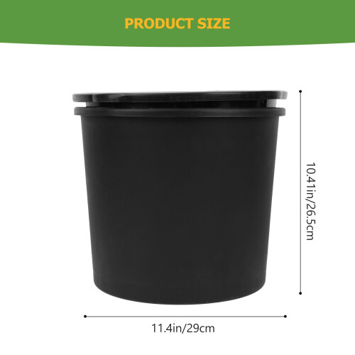 1Seau Plastique Noir Polyvalent Résistant Pour Plantes 1