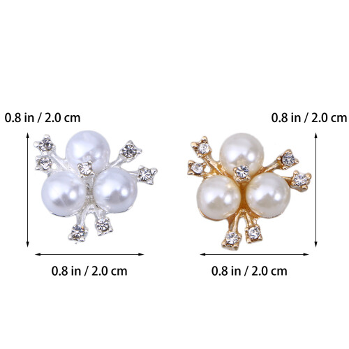 20 Strass Perlen Haarschmuck Brosche Flache Rückseite 1