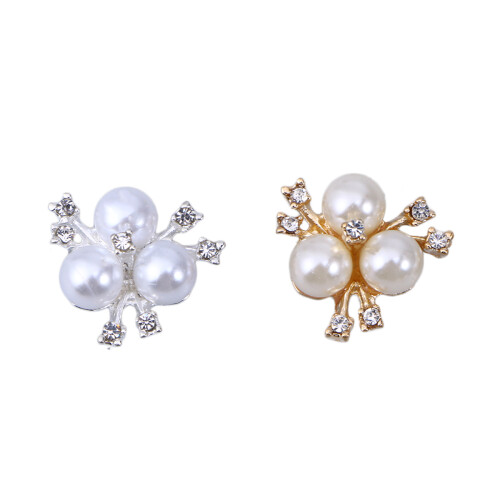20 Strass Perlen Haarschmuck Brosche Flache Rückseite