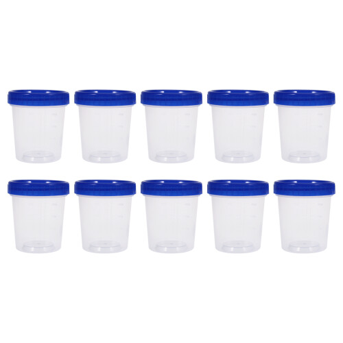 10St 120Ml Einweg Kunststoff Messbecher Mit Deckel Transparent