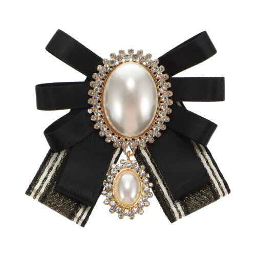 Pearl Bowknot Brooch Stropdas Delicate Speld Dames Kledingaccessoires 1