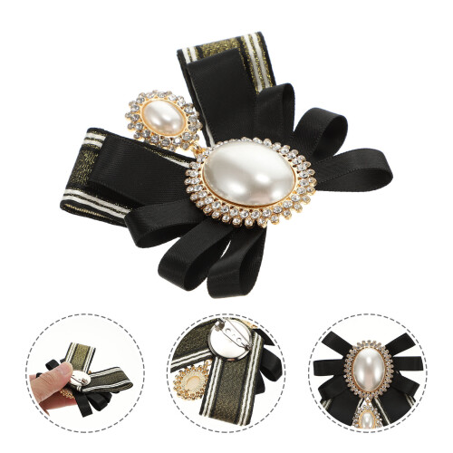 Pearl Bowknot Brooch Stropdas Delicate Speld Dames Kledingaccessoires 2