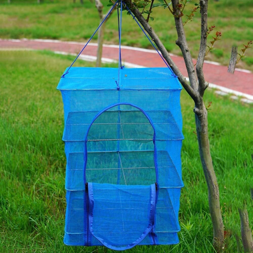 Foldable Fish and Vegetable Drying Net 3-Layer Portable Drying Rack 40x40x65 cm Sturdy Construction 2