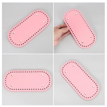 Ovaler Boden PU-Leder Für Stricktasche Handgemacht Pink