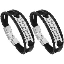 2Stk Inspirierende Ledearmbänder Für Männer Wickelarmbänder