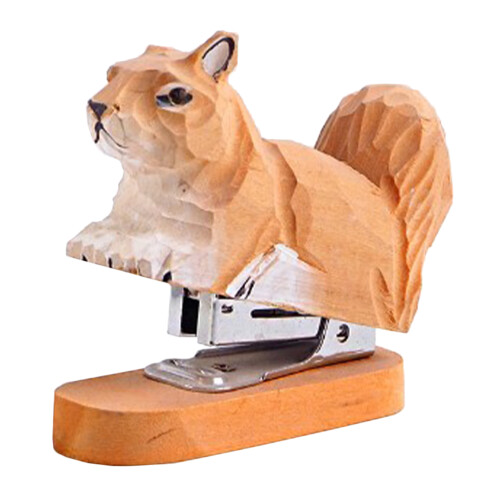 Holz Tier Heftgerät Desktop Skulptur 1