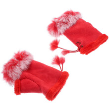 1 Paar Kaninchenfell Halbfingerhandschuhe Für Den Winter