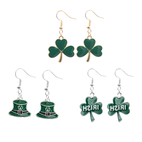 3 Paar Vrouwen Oorbellen St Patrick's Day 2