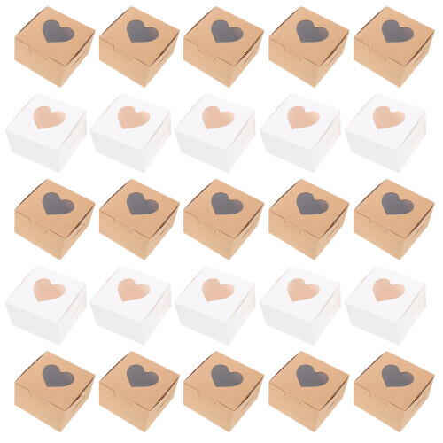 40Stück Kuchenverpackungsboxen Mit Durchsichtigem 1