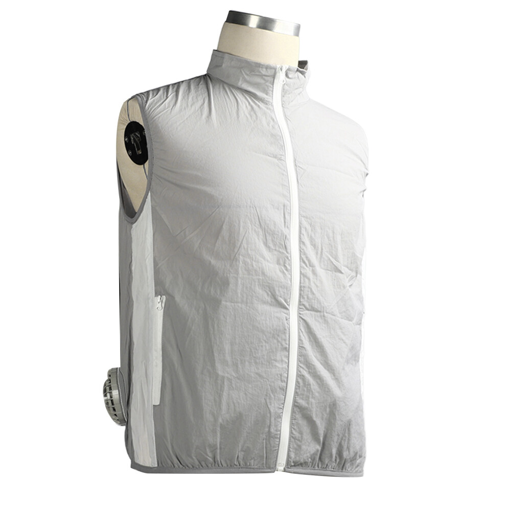Cooling Vest For Men & Women With 2 Fans, Grey Xxl, Air Conditioned Wearable Cooling Fan For Outdoor Work & Fishing 9391352261722