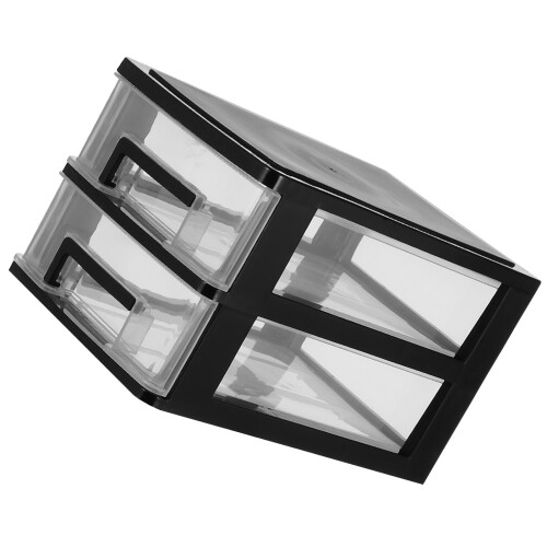 2Pcs Double Layer Plastic Drawer Closet Storage Cabinet Organizer