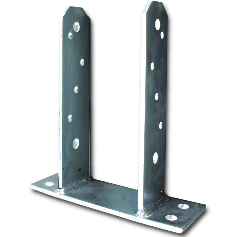 (Pack Of: 4, 75Mm ( 2.95" )) Heavy Duty Galvanised Bolt Down U Post Support Base Brackets 5056523236476