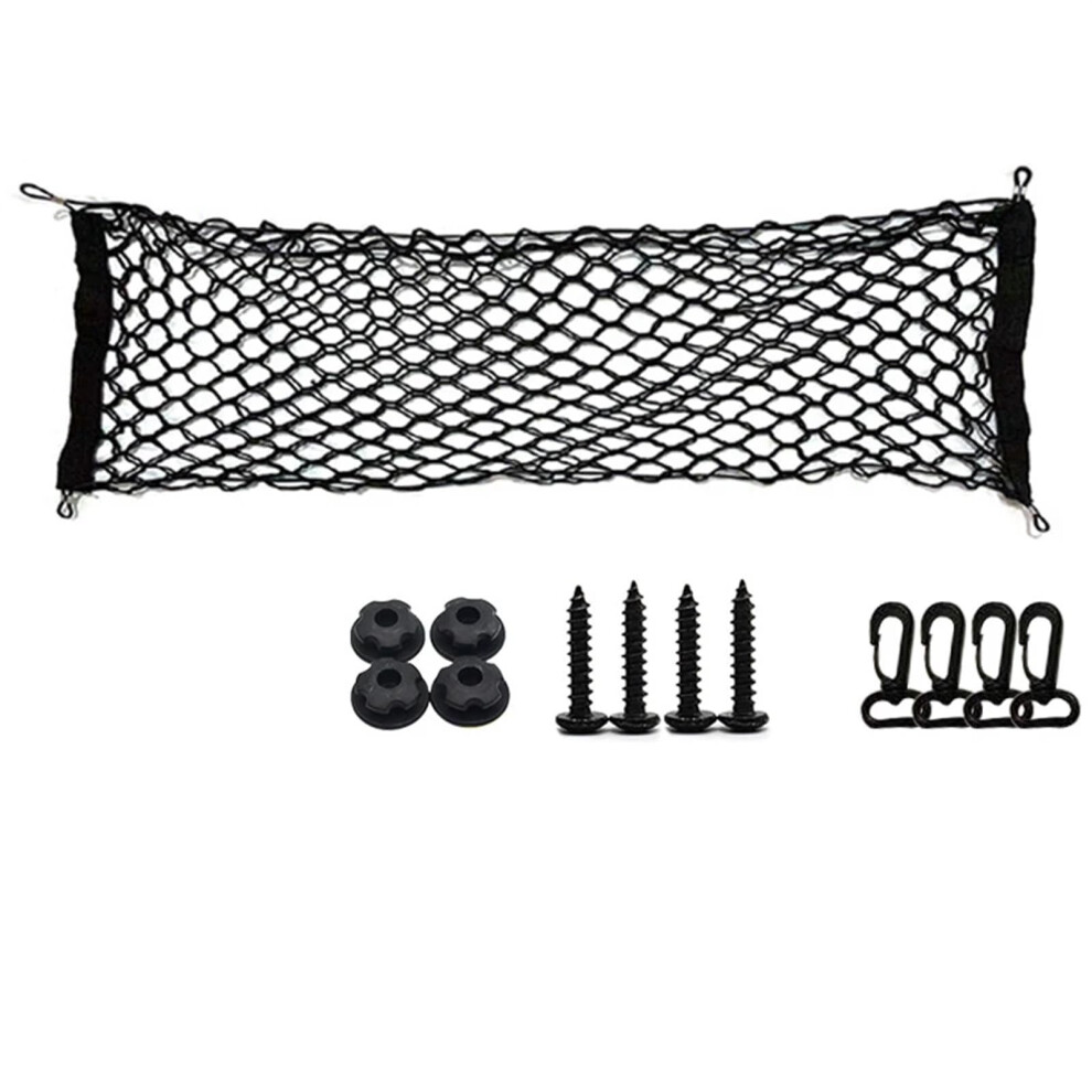 Car Mesh Elastic Nylon Rear Cargo Trunk Storage Organizer Luggage Net Holder 90X30cm Double Layer Car Interior 9354506164683