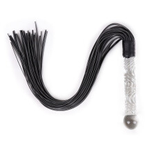 BDSM Crops Crystal Glass Dildo And Leather Whips Spanking Paddle Riding Crops Cosplay 70cm Black Schwarz