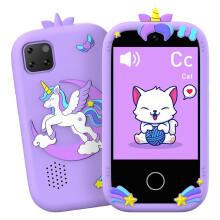 2.8 Inch Touchscreen Kids Smart Phone, 32GB Memory, 18 Educational Games, Camera, MP3 MP4 Player, Purple