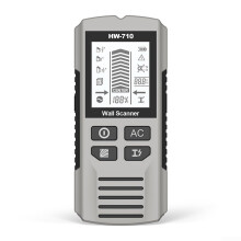 Professional Wall Scanner Handheld 6-In-1 Stud Finder With LCD Display For Wood Metal AC Wire Detection White