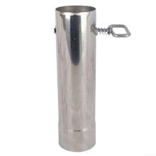 Camping Tent Stove Extension Pipe Stainless Steel 60x220mm Heat Resistant Rust-Proof With Damper Chimney Fume Extraction