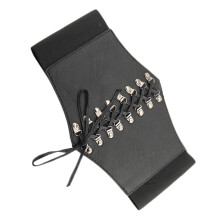 1Stk Schwarzer Stoff-Taillengürtel Mit Bindeband Für Damen Kleider