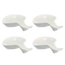 4Stück Keramik In Untertassen Schalen Essstäbchenablage Weiß