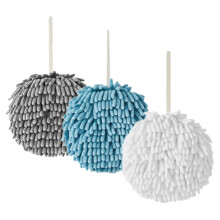 3Stk Hängende Mikrofaser Handtücher Mit Handtuchball Farbenfroh