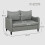 Homcom (Grey) HOMCOM Modern 2 Seater Sofa, PU Leather Upholstered Loveseat Settee 8