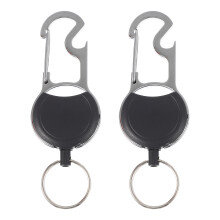 2Stk Praktischer Karabiner Schlüsselhalter Mit Ausziehbarem Band