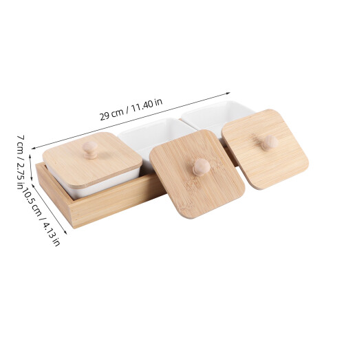1 Set Keramik Servierplatte Geteilter Snackbehälter 1