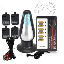 SM Sex Toys Anal Plug And Breast Massage Pad Set With Electric Shock Butt Plug For Couples Men And Women Size L