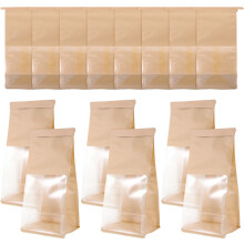 50St Papier Brötchentüten Mit Sichtfenster, Große Bäckertüte