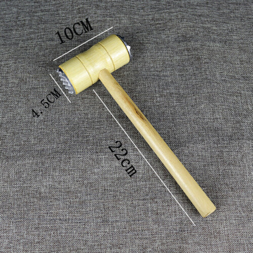 Holz Doppelseitig Fleischklopfer Hammer Mit Rippenmuster Steakhammer 1