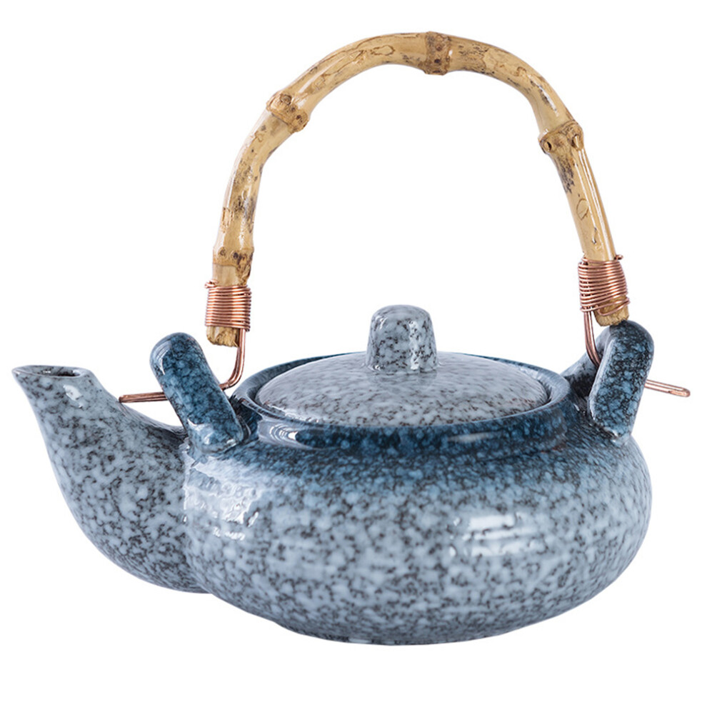 Home Make Tea Kettle With Bamboo Handle Portable Container Blue-image-OPC-PKYQ22G-NEW