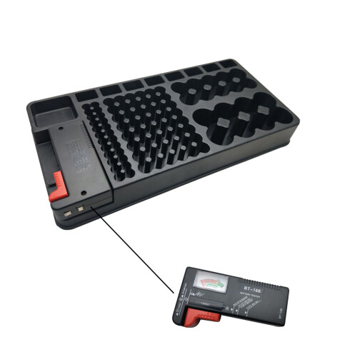 Removable Battery Tester And Storage Box For 98 Pcs Aa Aaa 9V 1