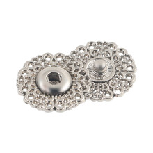 10Pcs 25Mm Hollow Metal Snowflake Snap Button Fasteners For Diy Sewing