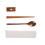 4Pcs Japanese Solid Wood Chopsticks Spoon Rest Set With Case 6