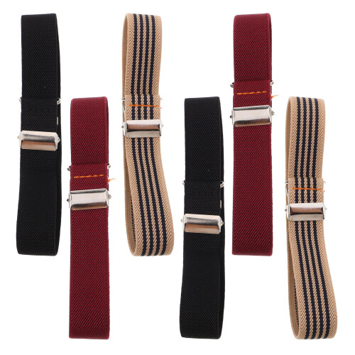 6Pairs Polyester Sleeve Garters for Men Stretchy Adjustable Arm Bands