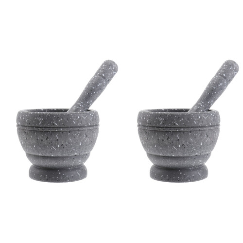 2Pcs Pp Plastic Kitchen Garlic Press Pot Bowl Mortar And Pestle Set 1