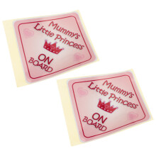 4 Pcs Mummy's Little Princess On Board Sign Sticker For Car