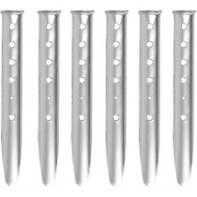 (Sliver) Sand Pegs, Aluminum Tent Pegs, U Profile Pegs for Tent, Camping, Hiking, Beach, 6 Pack (Orange)
