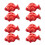 8 Pcs Ceramic Chopsticks Holder Red Goldfish Shaped 7
