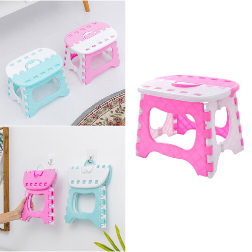 2Pcs Plastic Folding Stool For Bathroom Portable Large Bench 1