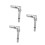 3Pièces Joint Directionnel Jack Hydraulique Métal Argent Sol 5