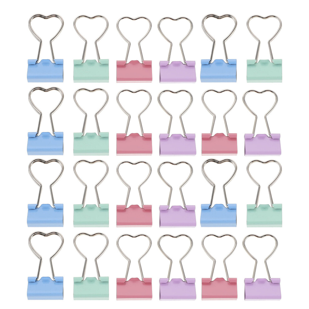 24Pcs Heart-Shaped Metal Binder Clips For School Office Home Use-image-OPC-PKYQBNH-NEW