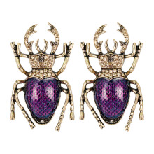 6 Pcs Insect Beetle Brooch Crystal Breastpin For Women Girls