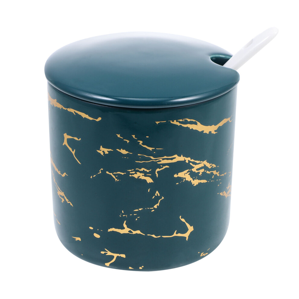 2Pcs Ceramic Spice Container Multi-Function Condiment Box