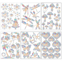 24 Sheets Bird Anti-Collision Window Decals Rainbow Stickers