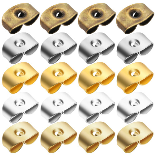 40 Pairs Earring Backs Replacement Secure Ear Locks For Stud Earrings