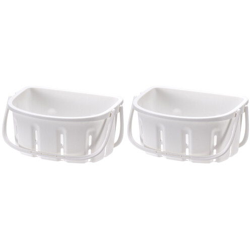 2Pcs Plastic Shower Basket With Handle Bathroom Organizer 1