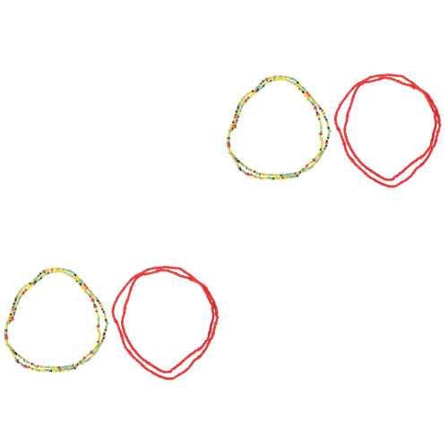 4Pièces Chaînes En Perles De Ventre Multicolores Douces Et Résistantes 2