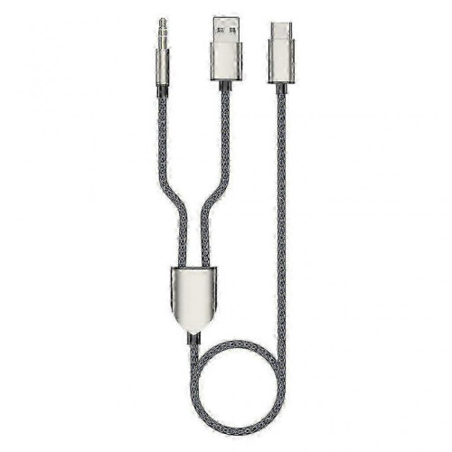 (Blue) Stereo Hifi Sound Cable for Car Speakers Type C to USB