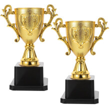6Stk Goldene Kinder-Party-Trophäen Kunststoff